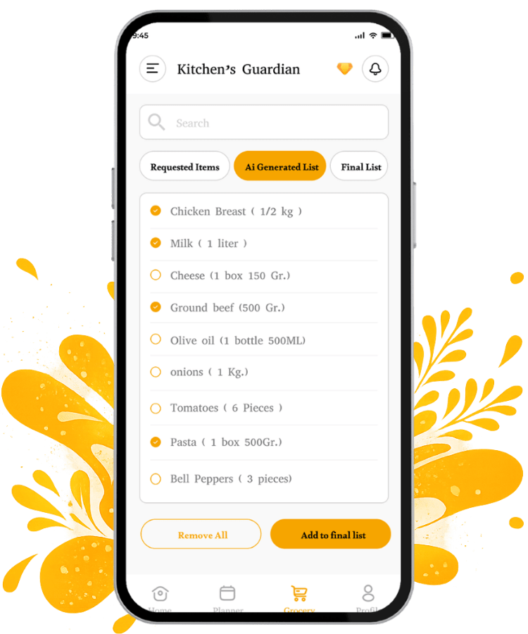 Kitchen Guardian Meal Planning App