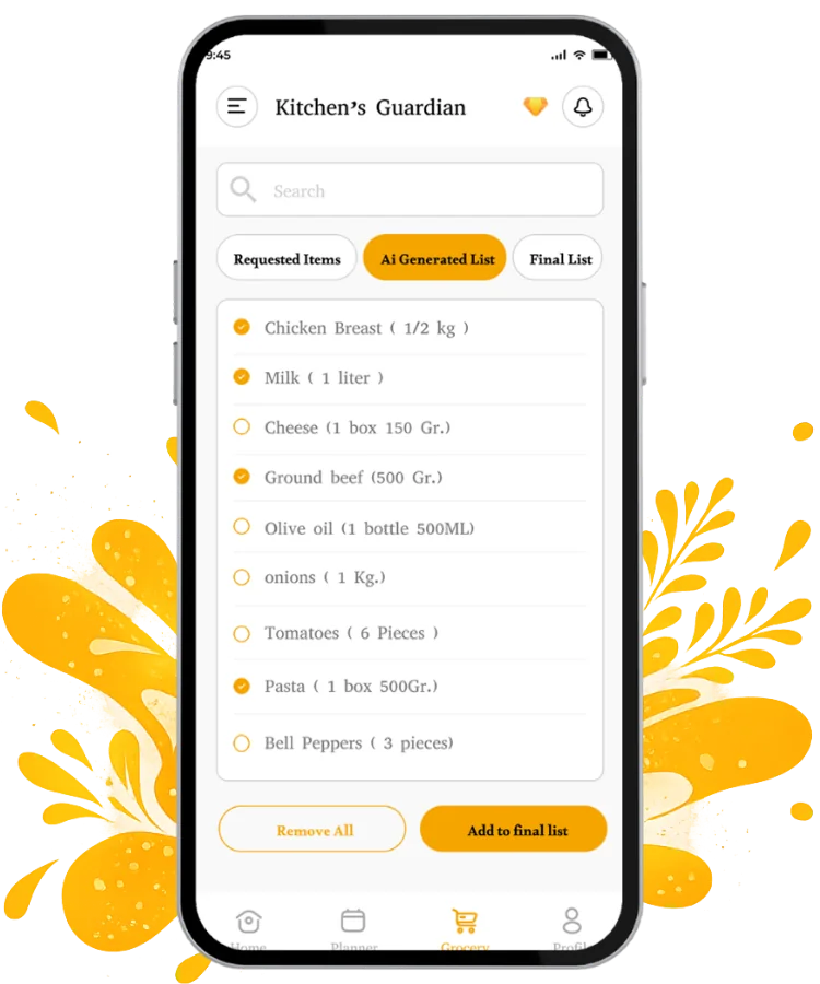 Kitchen Guardian Meal Planning App